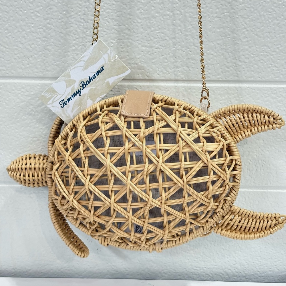Tommy Bahama Woven Turtle Crossbody Bag Nantucket Basket Style New Tags Viral 🏝️